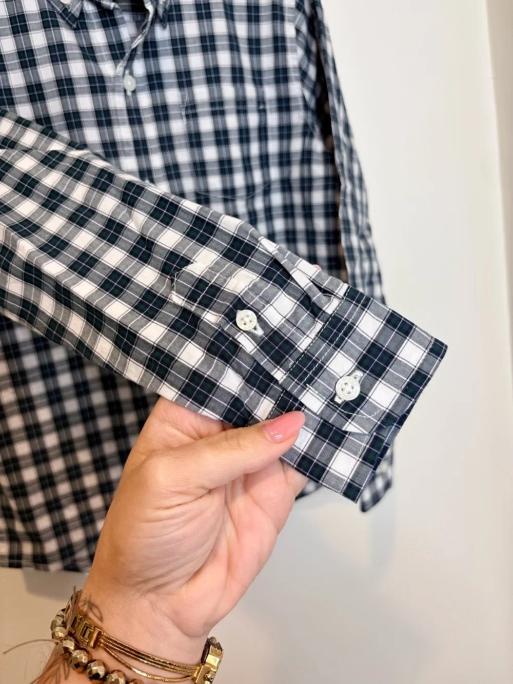 JANIE AND JACK The Tartan Poplin Shirt in Enchanted Forest Tartan